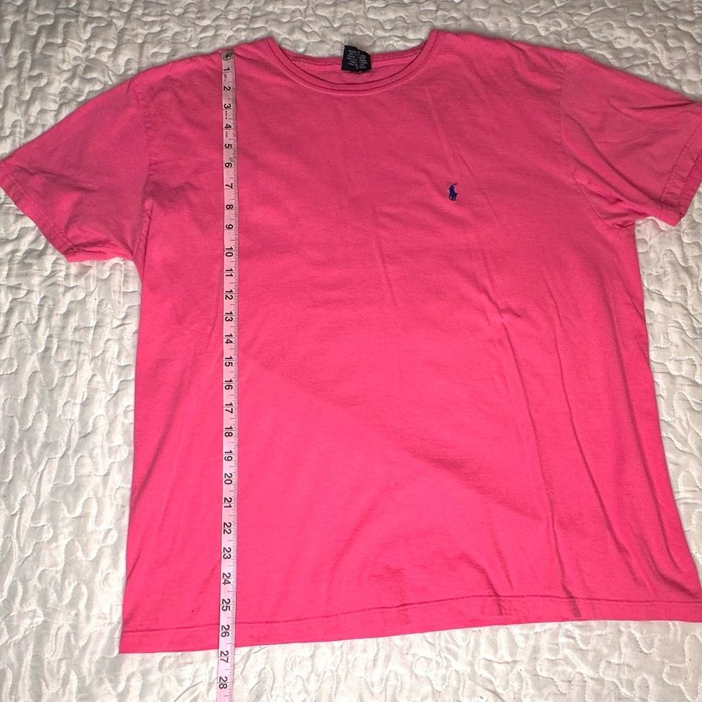 Ralph Lauren Polo T-Shirt Preppy Pink Classic Crewneck Iconic Pony Logo size L - Picture 4 of 8